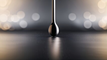 Poster - Liquid droplet suspended in mid-air reflects dramatic lights and textures during a creative photography session