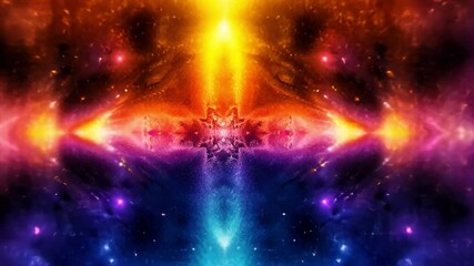 Poster - Cosmic Radiance: An abstract cosmic display of celestial bodies, swirling nebulae, and vibrant stars creating a sense of wonder and limitless possibilities. 