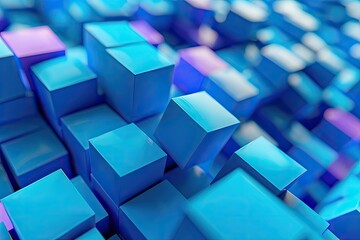 Aufkleber - Pixel Perfect Picture of 3D Rendering, Creative Cubes with Warped Shapehigh Detail, 8K