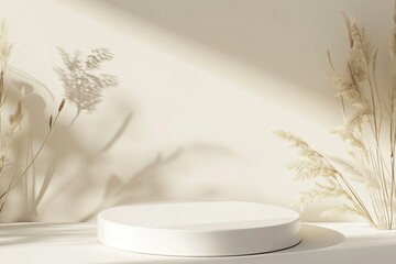 Aufkleber - Flawless Image of Podium in the Beige Sand Background for Product Advertising