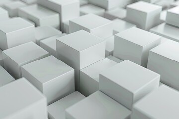 Aufkleber - High Detail Image of 3D Rendering, White Boxes Backgroundhigh Detail, 8K