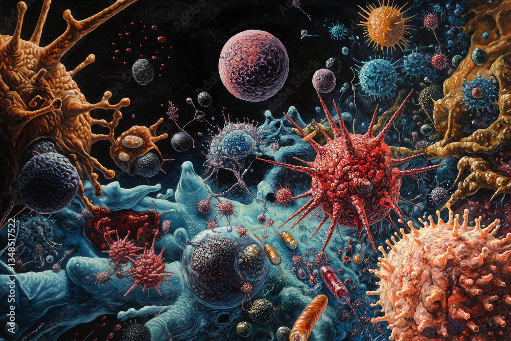 Explore the complex interaction between cancer cells and the immune ...