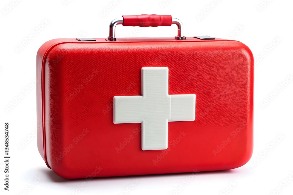 Red box with a white cross on it Stock Photo | Adobe Stock