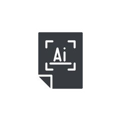 Poster - document with ai-based scan vector icon