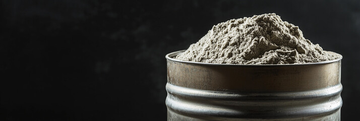 Aufkleber - Uranium powder stored in metal barrel with dark background Generative AI