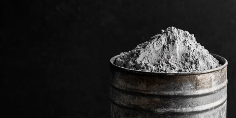 Aufkleber - Uranium powder in metal barrel displayed on dark background Generative AI