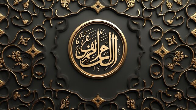 Elegant Arabic Calligraphy and Decorative Patterns for Eid al-Adha Greetings