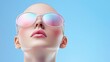 © admin_design - Stylish woman with sunglasses on head enjoys summer vibes