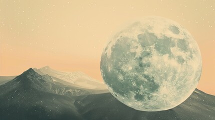 Leinwandbilder - Moon, with a soft gradient transitioning