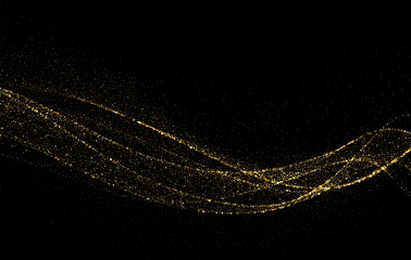 Aufkleber - Abstract shiny gold glitter design element. For New Year, Merry Christmas greeting card design