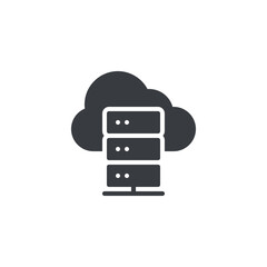 Poster - cloud with a server vector icon
