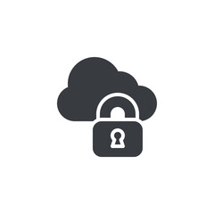 Poster - secure cloud with a lock vector icon