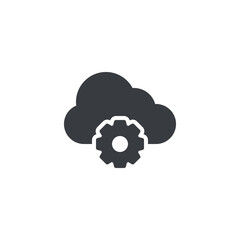 Poster - gear and cloud vector icon