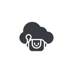 Poster - cloud with a robotic face vector icon
