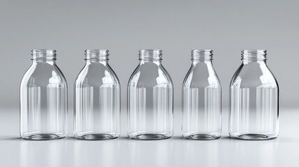 Poster - A close-up view of transparent plastic bottles, separated by type, resting on a clean surface, ideal for showcasing eco-friendly initiatives.
