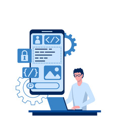 Illustration of App Development Mobile Interface