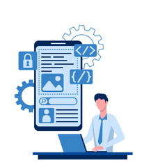 Illustration of App Development Mobile Interface