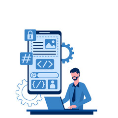 illustration of app development mobile interface