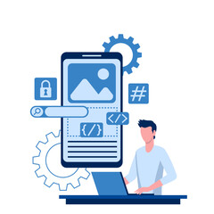 Illustration of App Development Mobile Interface