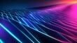 © virza - Abstract neon lines create a geometric futuristic digital landscape background