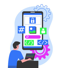 Illustration of Mobile App Development Process
