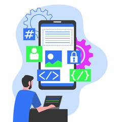 Illustration of Mobile App Development Process

