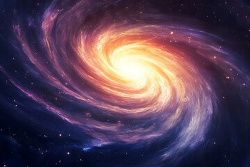 Wall Mural - stunning spiral galaxy with luminous center in cosmic space