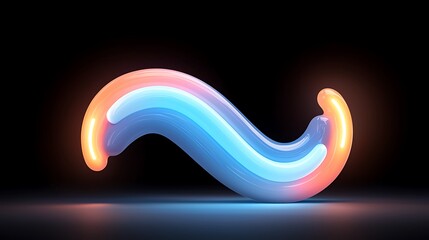 Fototapete - Pink and Blue Neon Waves Abstract Background
