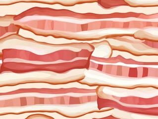 Aufkleber - seamless pattern of highly detailed, flat color bacon stripes creates visually appealing background. design features layers of red and pink hues, evoking sense of texture and depth