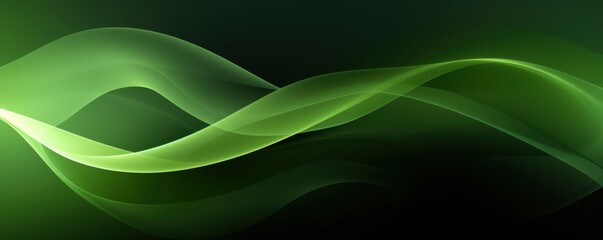 Poster - abstract green organic ecology lines and curves background