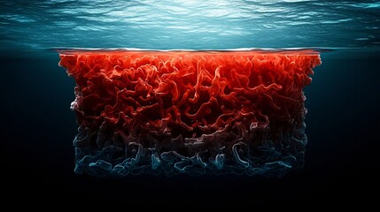 Poster - bioluminescent underwater textures, surreal organic surfaces, intricate marine-inspired patterns, gl