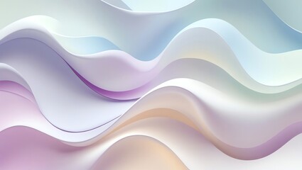 Wall Mural - abstract pastel waves: a serene digital artwork