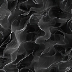 Poster - Seamless Pattern Dark Wavy Grains Smoke like Mist Effect Abstract Design