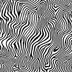 Aufkleber - Seamless Pattern Design Wavy Grains with Alternating Thick and Thin Lines