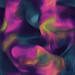 Poster - Seamless Neon Wave Pattern Vibrant Gradient Texture for Trendy Designs