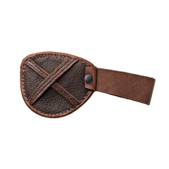 Leather eye patch on transparent background. Pirate accessory.