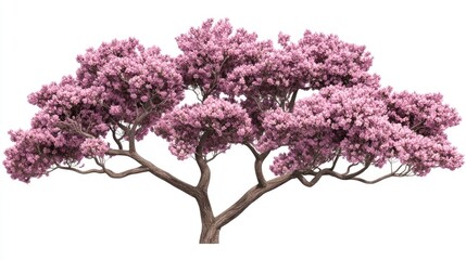 Mask Available. Three-Dimensional Floral Garden Design Isolated on White Background