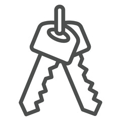 Poster - Car keys line icon, car service concept. Vector graphics. Automobile lock pass key sign on white background, outline style icon for mobile or web design.