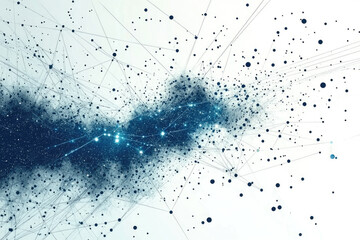 Poster - An energetic abstract design featuring a burst of blue particles, symbolizing connectivity and the vastness of the digital universe.