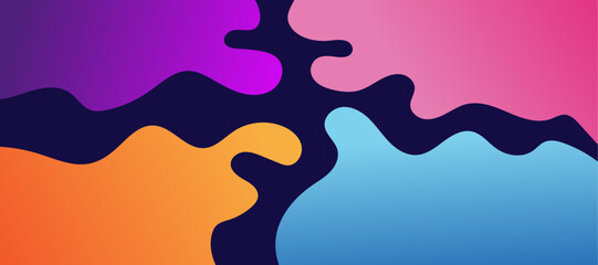 Poster - Vibrant abstract rainbow gradient background with flowing colors and seamless blend .