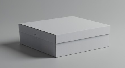Poster - Simple Square Box with Lid Presents Clean and Minimalist Design
