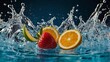 © MaryPo - Dynamic Water Splash with Fresh Strawberries and Citrus Slices