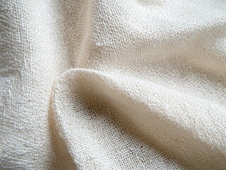 Poster - Close-up of textured white fabric showcasing its intricate weave