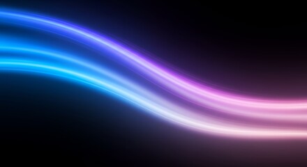 Poster - Abstract light trails flowing with vibrant blue and purple hues