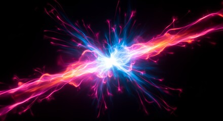 Aufkleber - Energetic burst of light with vibrant pink and blue electric energy