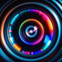 Wall Mural - a colorful, abstract, and blurry image of a camera lens