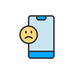 Poster - Bad phone colored icons, minimalist vector illustration ,simple transparent graphic element .Isolated on white background