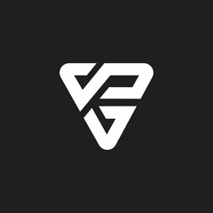 Fototapete - Triangle shape letter SV vector logo template.