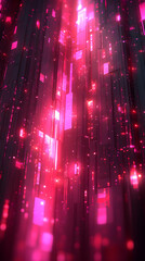 Poster - Abstract Glowing Pink Geometric Design