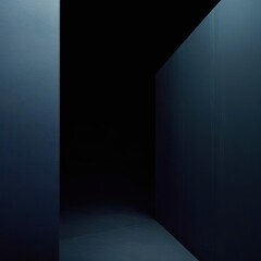 Wall Mural - a dark hallway with a blue wall